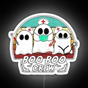 Boo Boo Crew Funny Nurse Halloween RGB Neon Sign