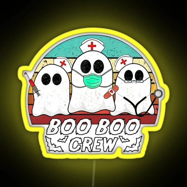 Boo Boo Crew Funny Nurse Halloween RGB Neon Sign