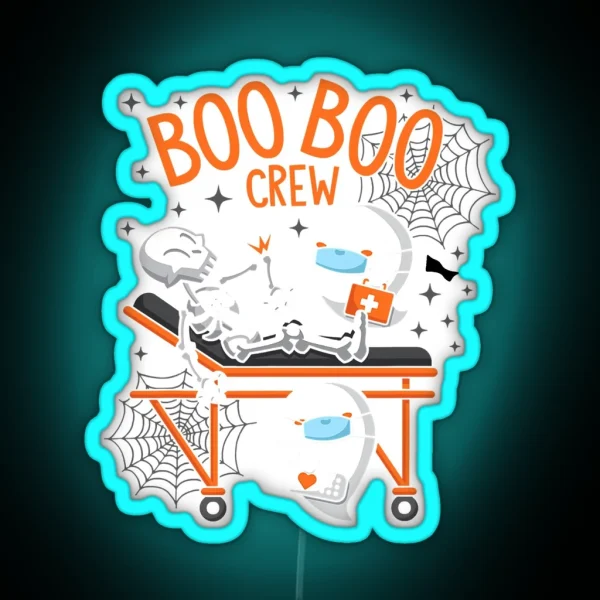 Boo Boo Crew Ghost Doctor Paramedic RGB Neon Sign
