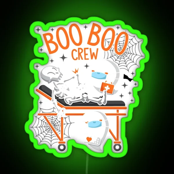 Boo Boo Crew Ghost Doctor Paramedic RGB Neon Sign