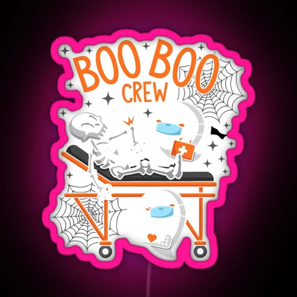 Boo Boo Crew Ghost Doctor Paramedic RGB Neon Sign