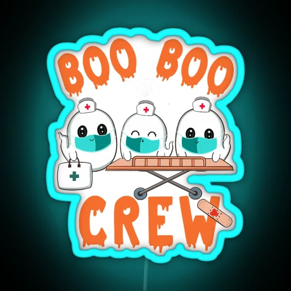 Boo Boo Crew Ghost Doctor Paramedic RGB Neon Sign