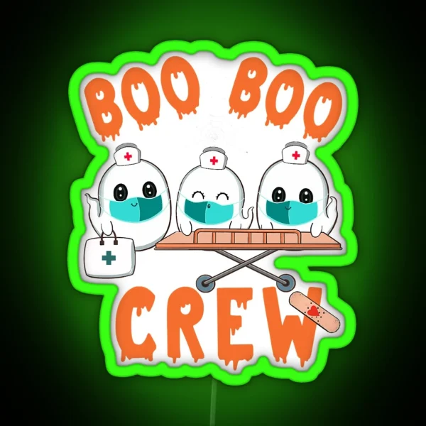 Boo Boo Crew Ghost Doctor Paramedic RGB Neon Sign