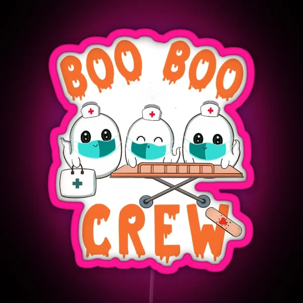 Boo Boo Crew Ghost Doctor Paramedic RGB Neon Sign