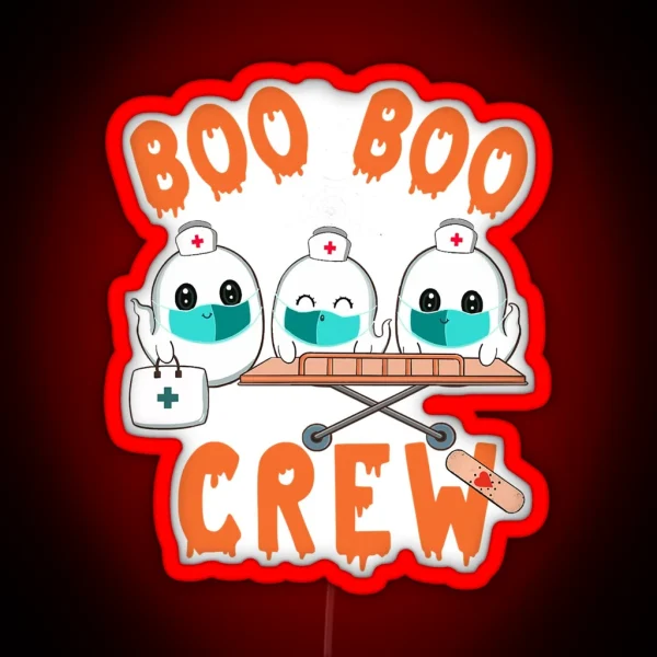 Boo Boo Crew Ghost Doctor Paramedic RGB Neon Sign
