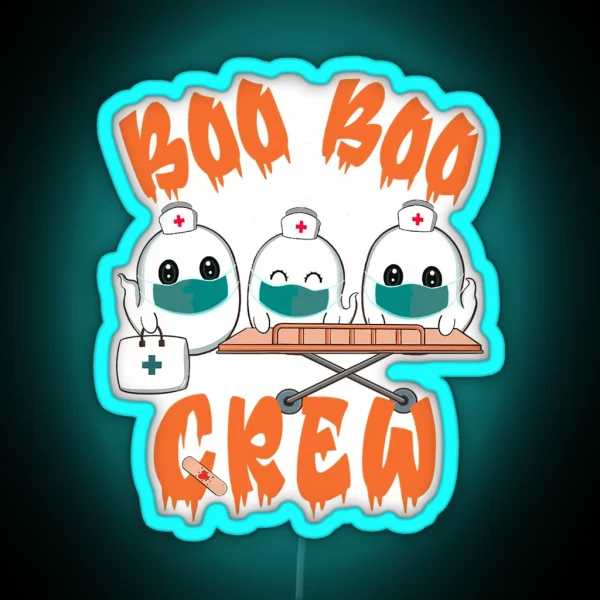 Boo Boo Crew Ghost Doctor Paramedic RGB Neon Sign