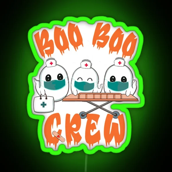 Boo Boo Crew Ghost Doctor Paramedic RGB Neon Sign