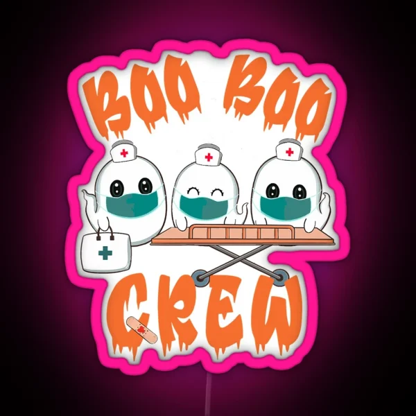 Boo Boo Crew Ghost Doctor Paramedic RGB Neon Sign