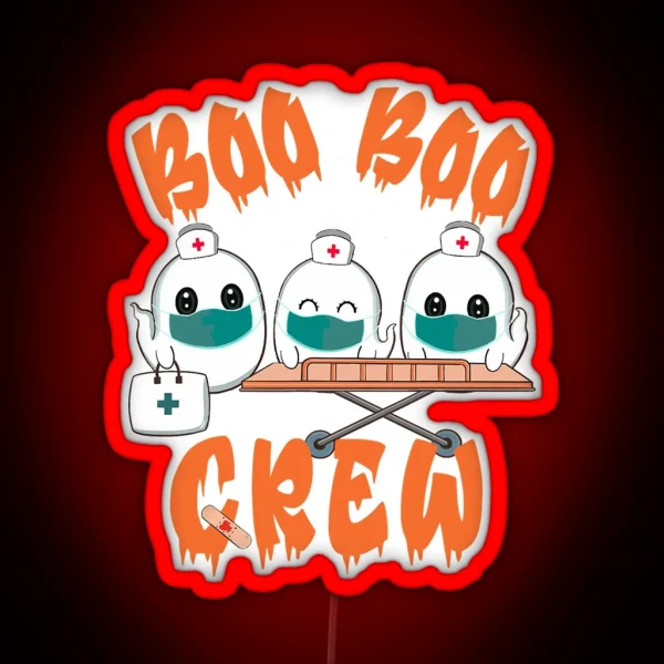 Boo Boo Crew Ghost Doctor Paramedic RGB Neon Sign
