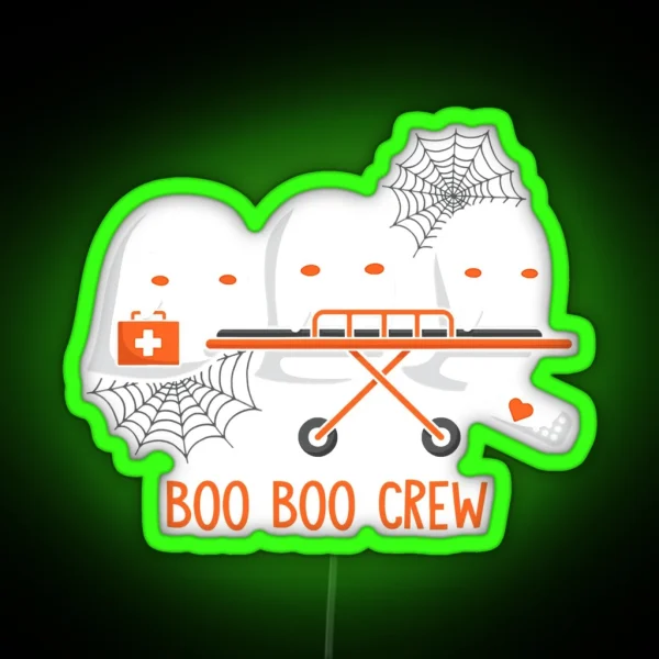 Boo Boo Crew Ghost Doctor Paramedic RGB Neon Sign