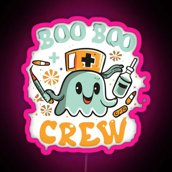 Boo Boo Crew Nurse Costume RGB Neon Sign