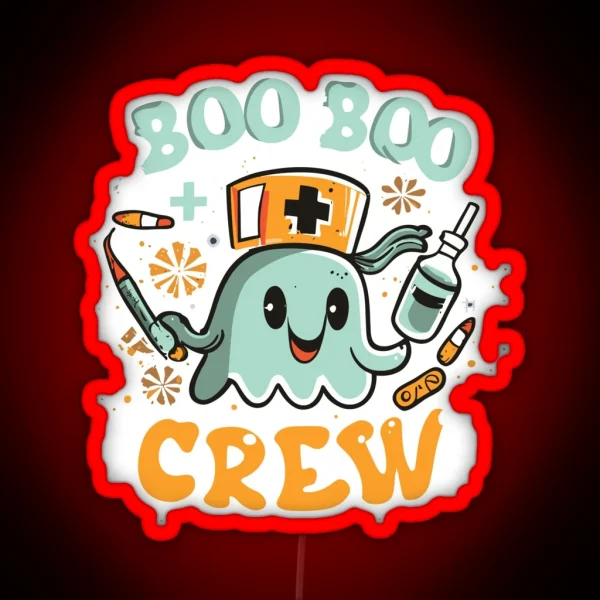 Boo Boo Crew Nurse Costume RGB Neon Sign