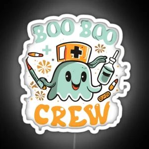 Boo Boo Crew Nurse Costume RGB Neon Sign