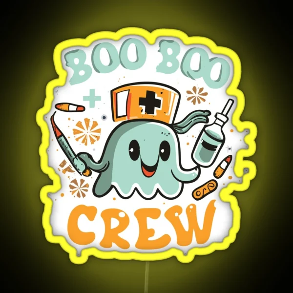 Boo Boo Crew Nurse Costume RGB Neon Sign