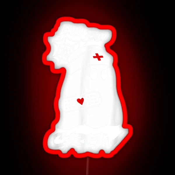 Boo Boo Crew Nurse Ghost Funny Halloween Costume Gift RGB Neon Sign