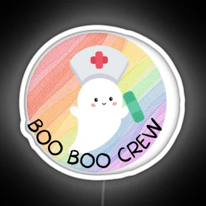 Boo Boo Crew Nurse Ghost Halloween RGB Neon Sign