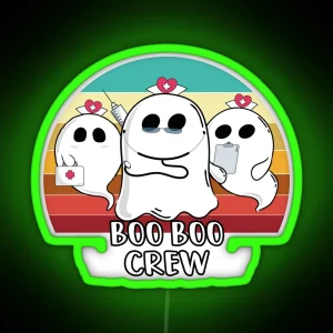 Boo Boo Crew Nurse Ghosts RGB Neon Sign