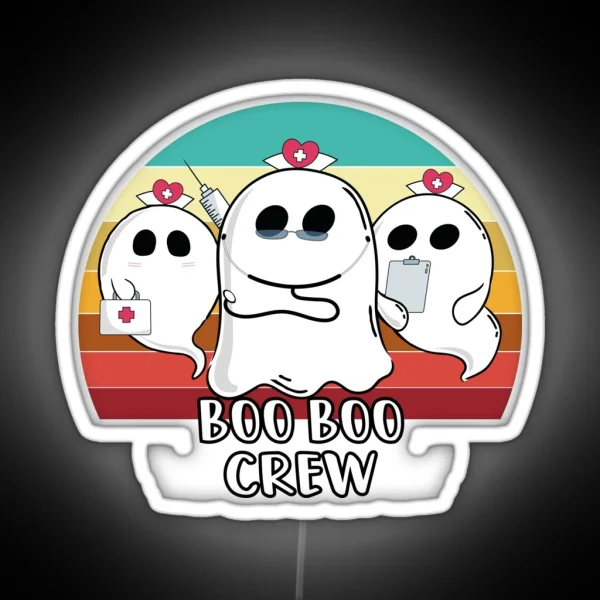 Boo Boo Crew Nurse Ghosts RGB Neon Sign