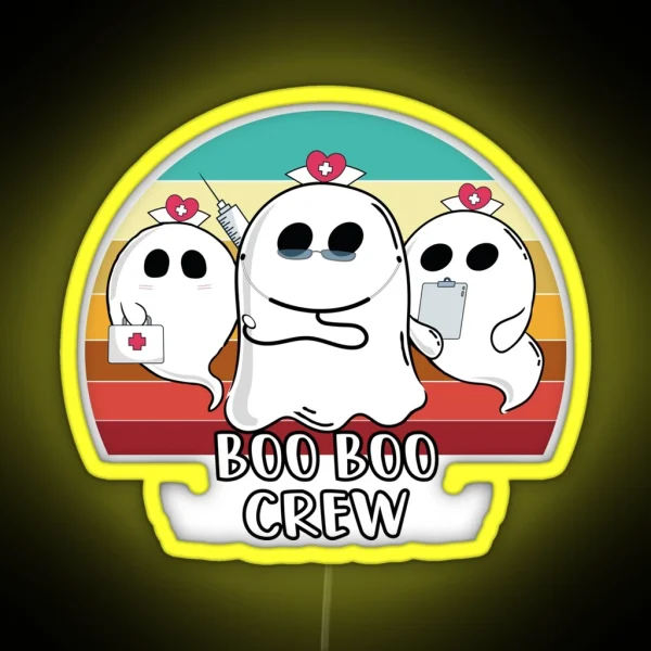Boo Boo Crew Nurse Ghosts RGB Neon Sign