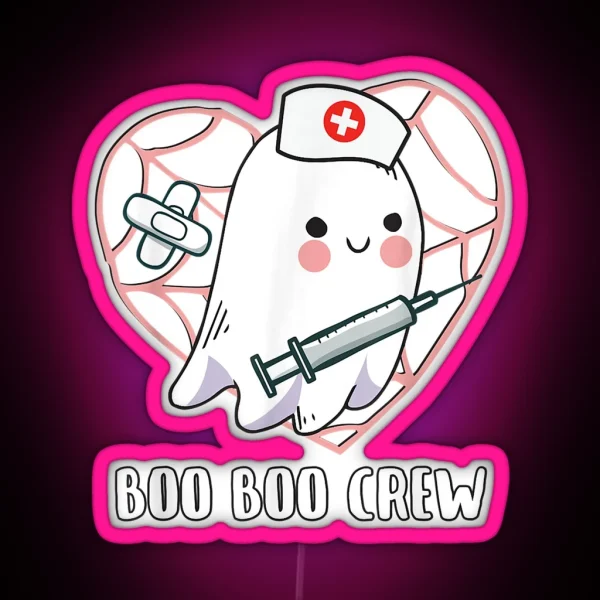 Boo Boo Crew Nurse Gift Crue Halloween Costume RGB Neon Sign
