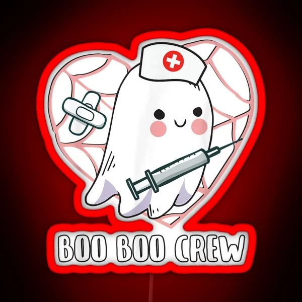 Boo Boo Crew Nurse Gift Crue Halloween Costume RGB Neon Sign