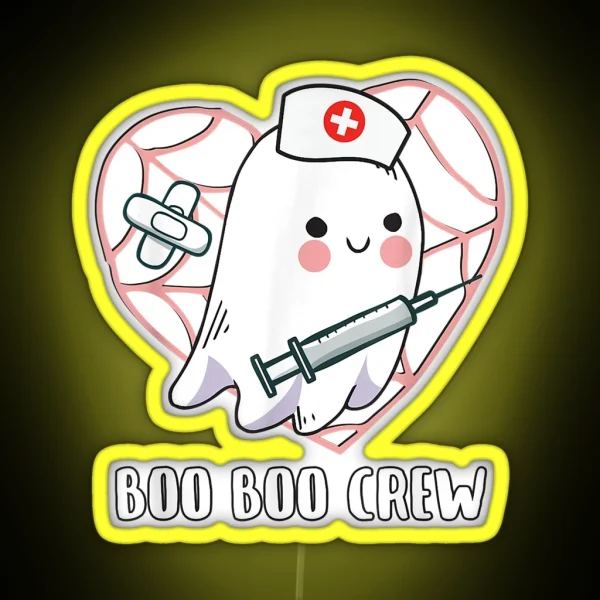 Boo Boo Crew Nurse Gift Crue Halloween Costume RGB Neon Sign