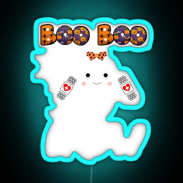 Boo Boo Crew Nurse Halloween Costume Fun RGB Neon Sign