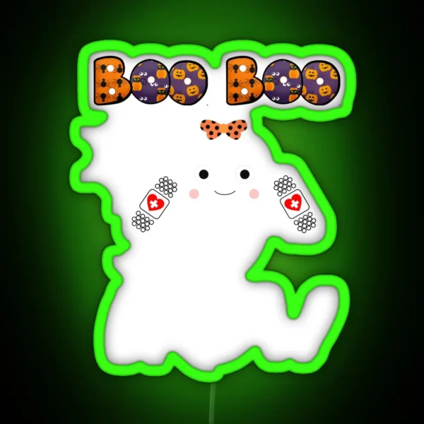 Boo Boo Crew Nurse Halloween Costume Fun RGB Neon Sign