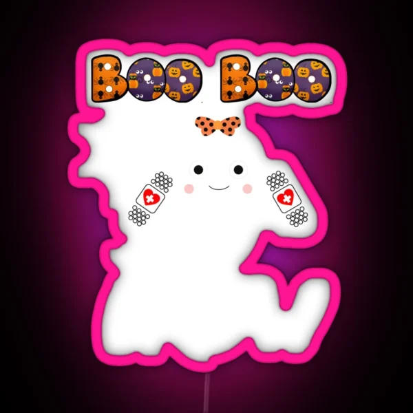 Boo Boo Crew Nurse Halloween Costume Fun RGB Neon Sign