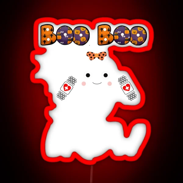 Boo Boo Crew Nurse Halloween Costume Fun RGB Neon Sign