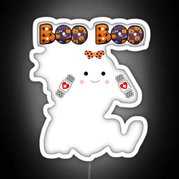 Boo Boo Crew Nurse Halloween Costume Fun RGB Neon Sign