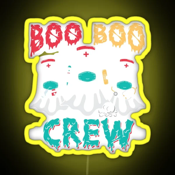 Boo Boo Crew Nurse Halloween Ghost Costume RGB Neon Sign