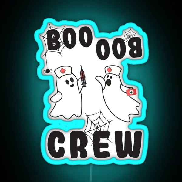 Boo Boo Crew Nurse Halloween Meme Saying Halloween RGB Neon Sign