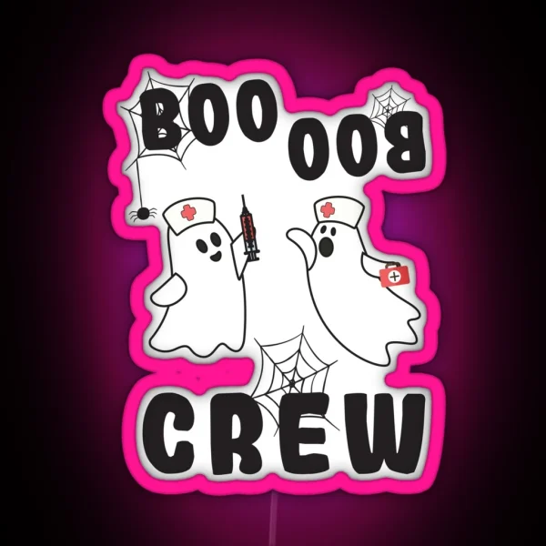 Boo Boo Crew Nurse Halloween Meme Saying Halloween RGB Neon Sign