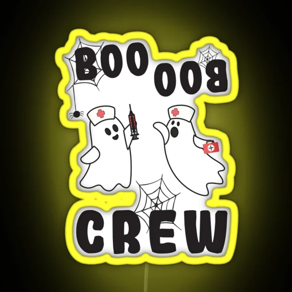 Boo Boo Crew Nurse Halloween Meme Saying Halloween RGB Neon Sign