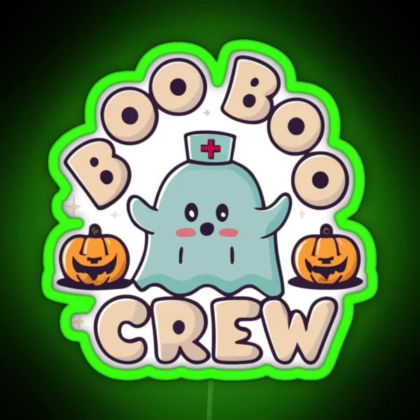 Boo Boo Crew Nurse Halloween Nurse RGB Neon Sign