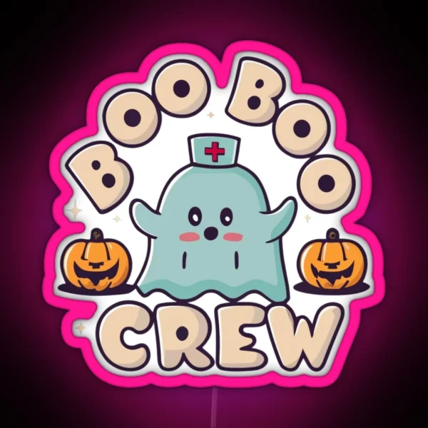 Boo Boo Crew Nurse Halloween Nurse RGB Neon Sign