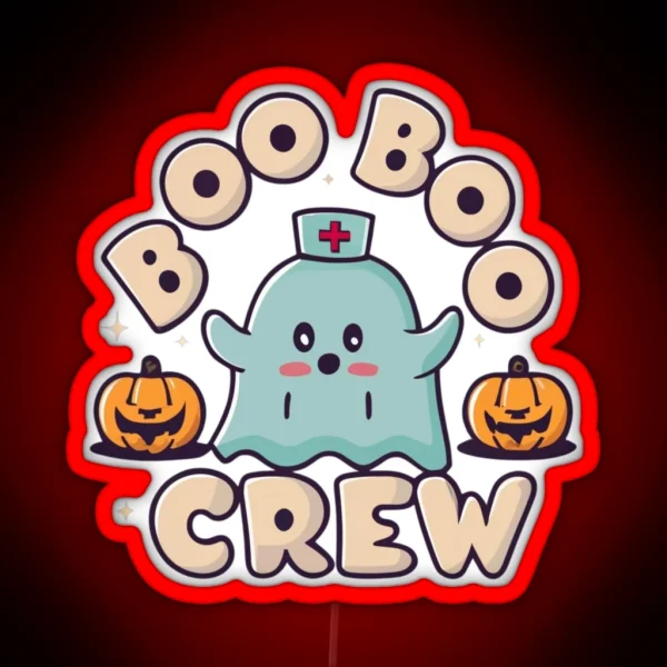 Boo Boo Crew Nurse Halloween Nurse RGB Neon Sign