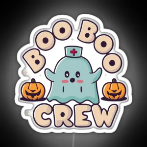 Boo Boo Crew Nurse Halloween Nurse RGB Neon Sign