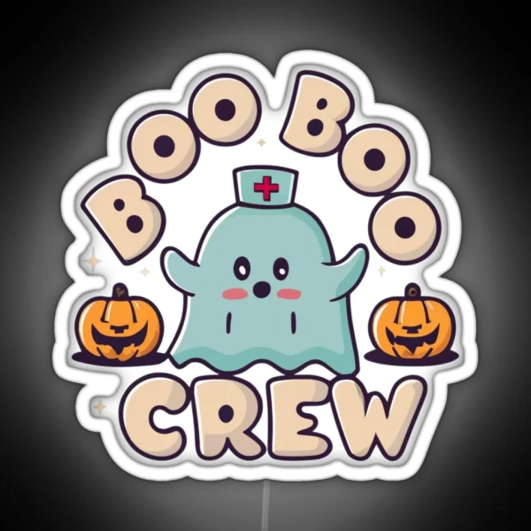 Boo Boo Crew Nurse Halloween Nurse RGB Neon Sign