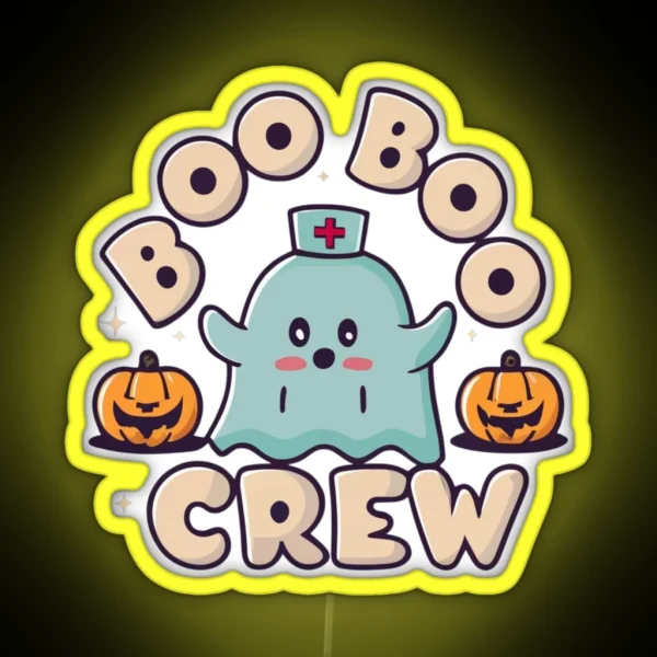 Boo Boo Crew Nurse Halloween Nurse RGB Neon Sign