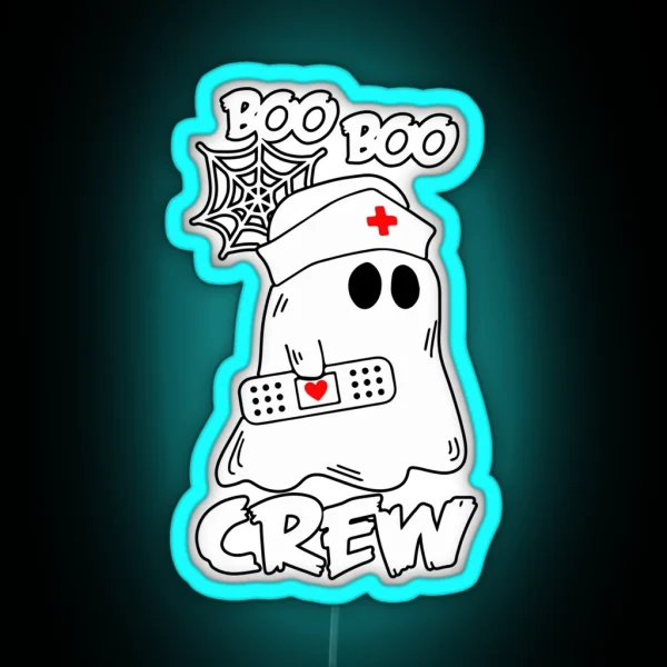Boo Boo Crew Nurse Halloween RGB Neon Sign
