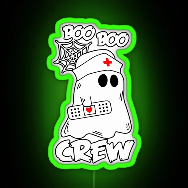 Boo Boo Crew Nurse Halloween RGB Neon Sign