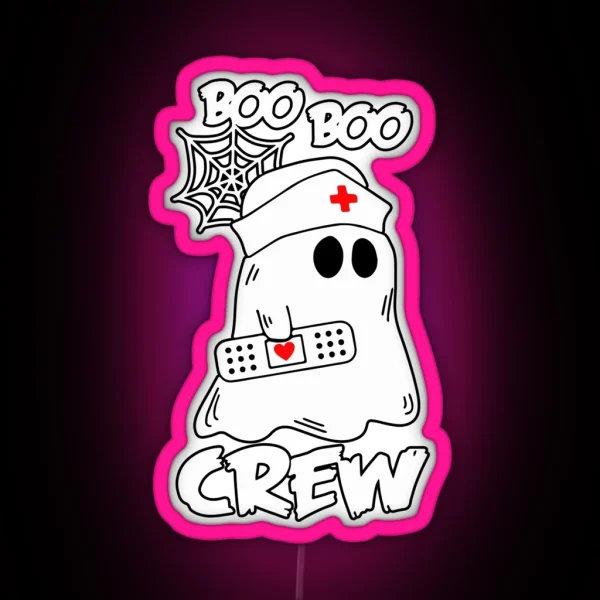 Boo Boo Crew Nurse Halloween RGB Neon Sign
