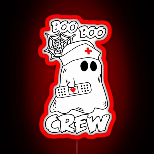 Boo Boo Crew Nurse Halloween RGB Neon Sign