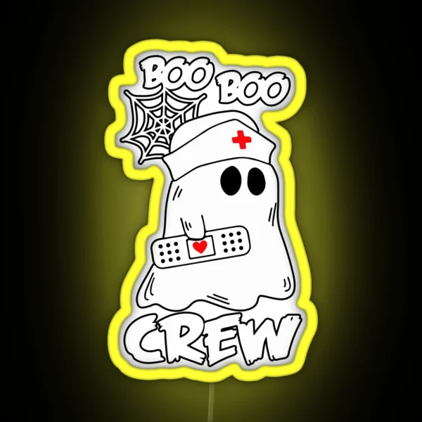 Boo Boo Crew Nurse Halloween RGB Neon Sign