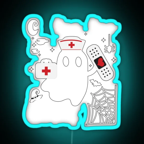 Boo Boo Crew Nursing Funny Halloween RGB Neon Sign