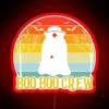 Vintage style neon sign with colorful RGB lighting effects