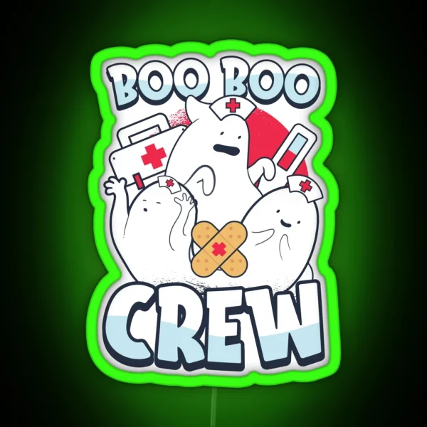 Boo Crew Boo Scary Halloween Gift For A Halloween Ghost RGB Neon Sign