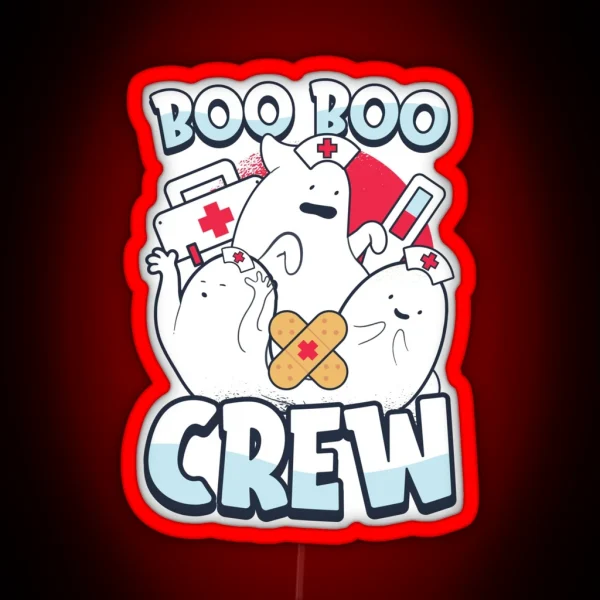 Boo Crew Boo Scary Halloween Gift For A Halloween Ghost RGB Neon Sign